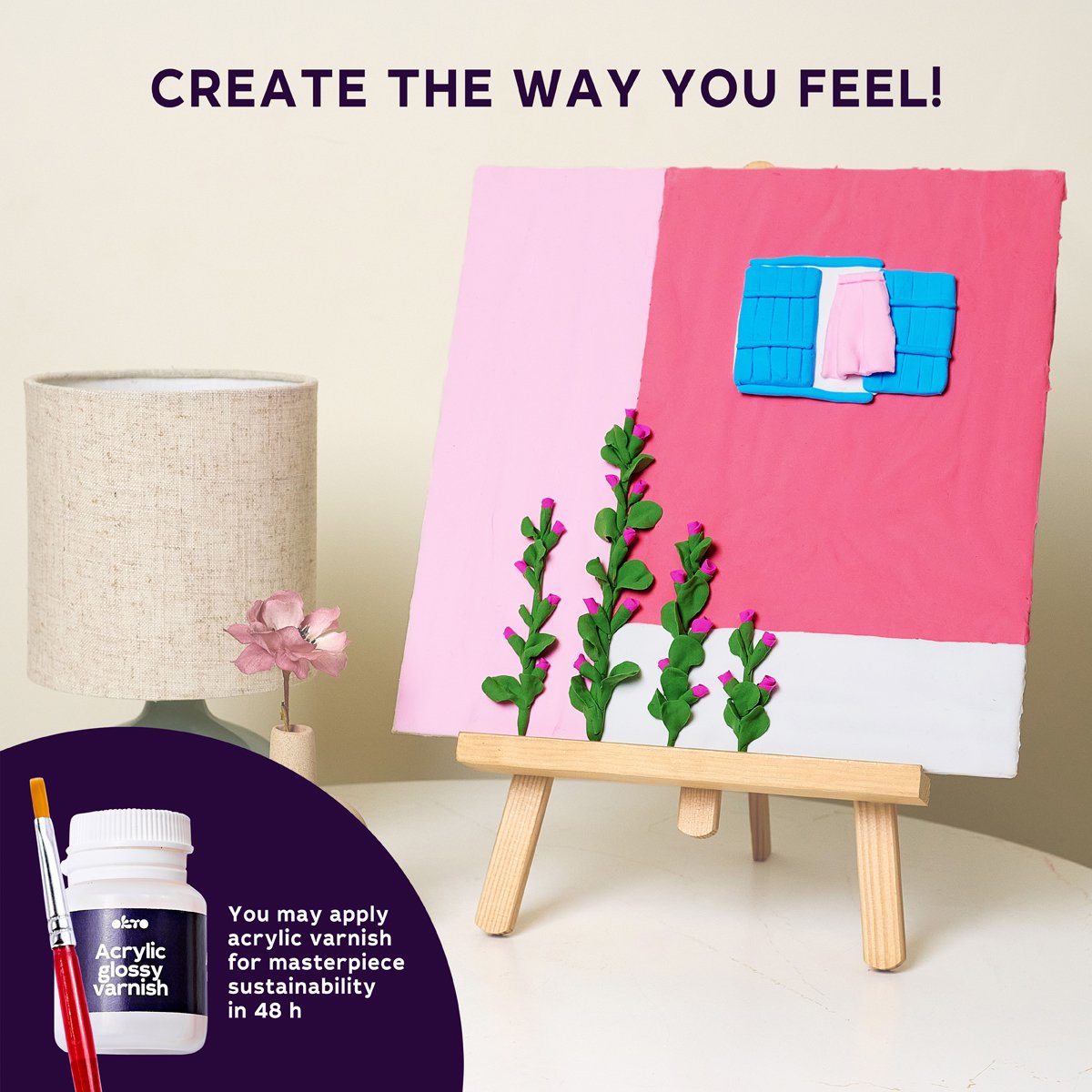 Okto Sensory Art 3D Painting - Windows - Pink Morning