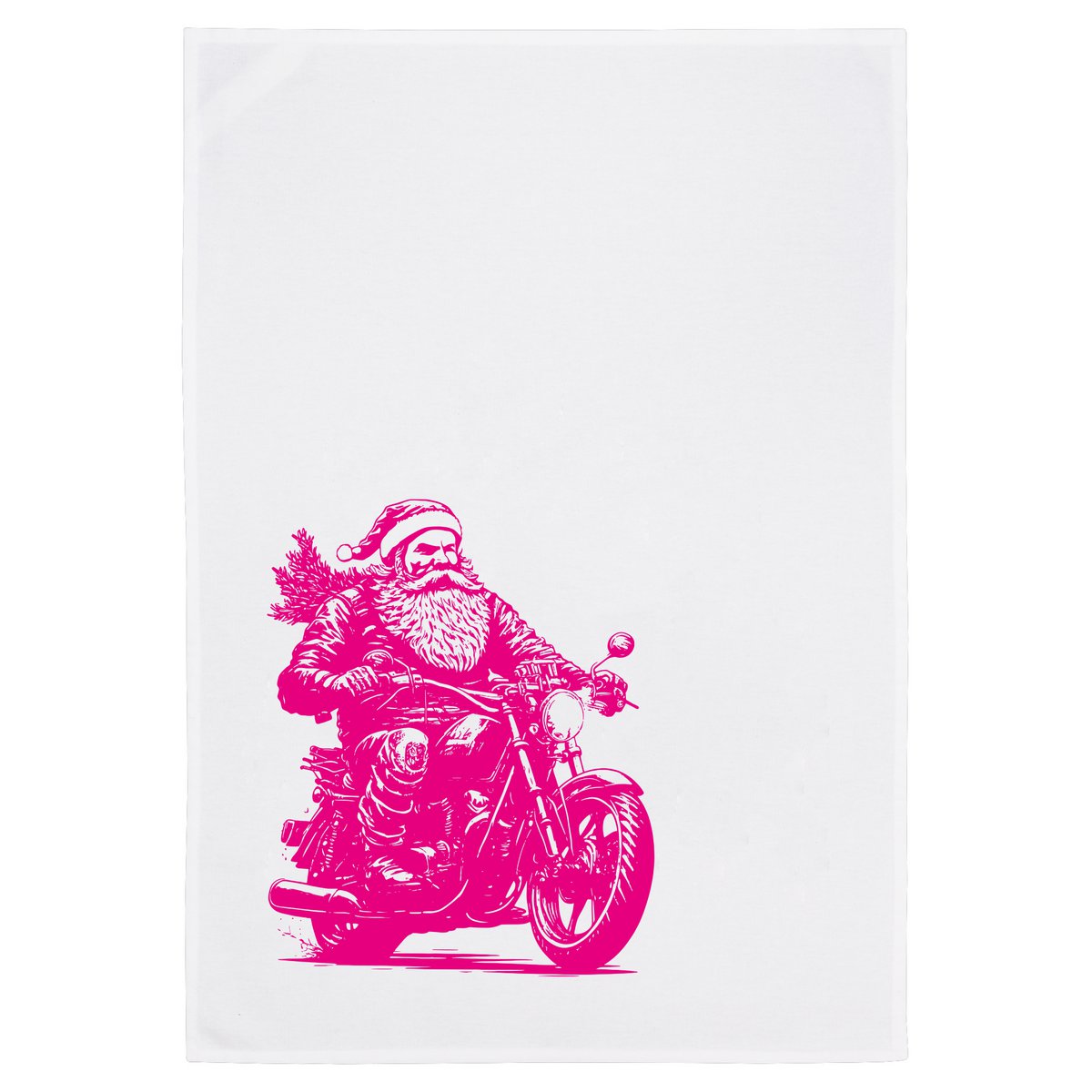 Tea towel white, go santa go
