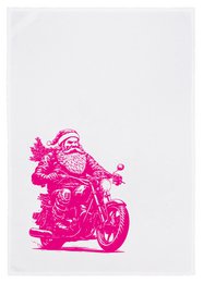 Tea towel white, go santa go