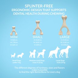 BetterBone Dogs Tewing Bones - Mini Soft Classic (uden nylon, CO2 neutralt lavet i Europa)