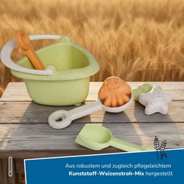 Moja pierwsza zabawka do piasku dla niemowlaka, 7 szt. Mini zestaw do zabawy w piasku z wiadrem, plastikowa mieszanka słomy pszennej