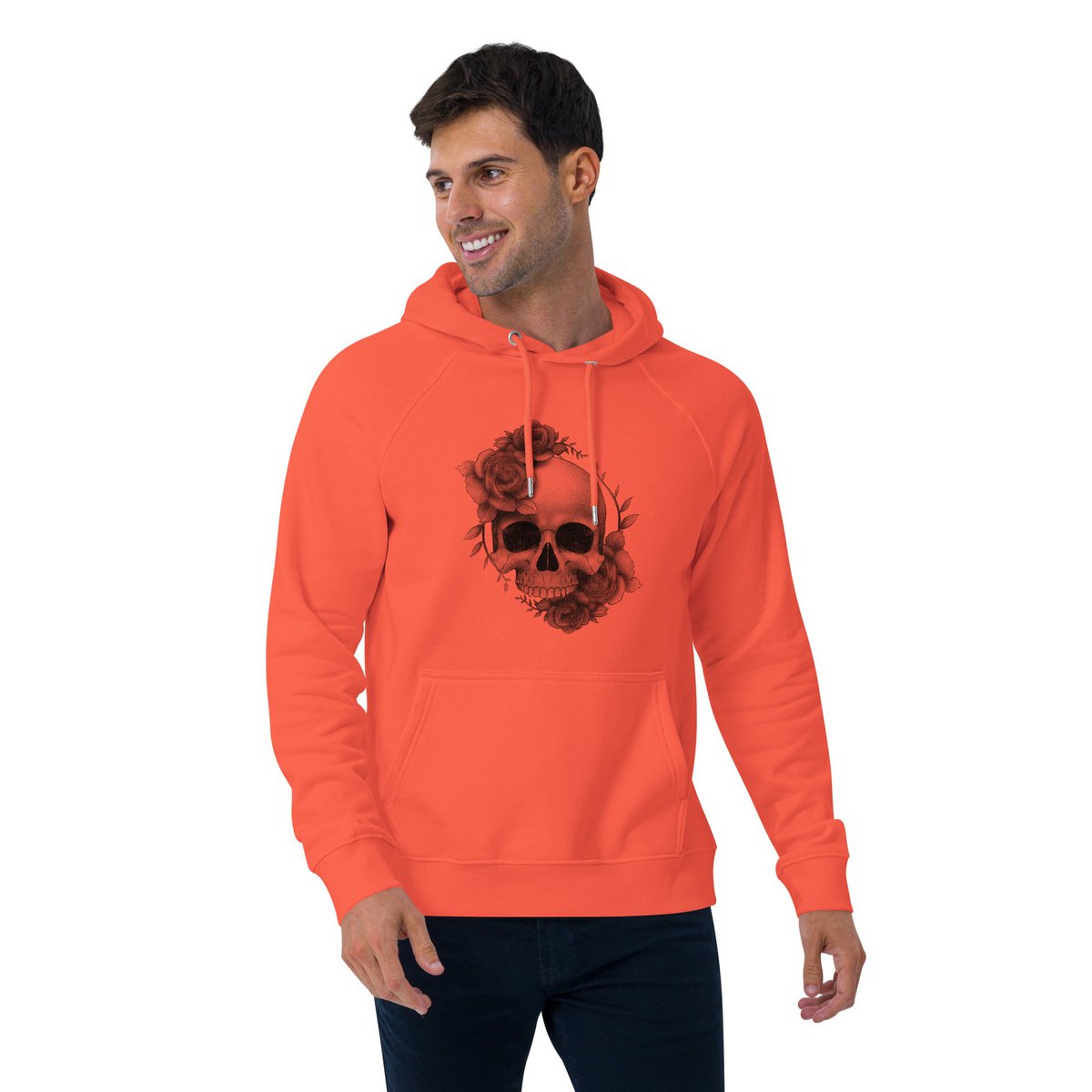 Sweat à capuche raglan biologique unisexe Roses