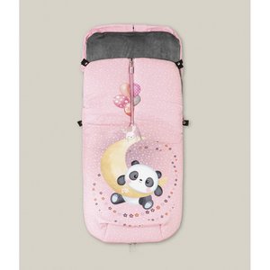 UNIVERSAL FOOTMUFF WATERTIGHT 46X105 CMS - CORAL FLEECE - MOD. PANDA LUNA - GRAY