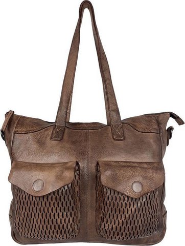 Handtassen dames schoudertas grote tas gewassen leer donkerbruin