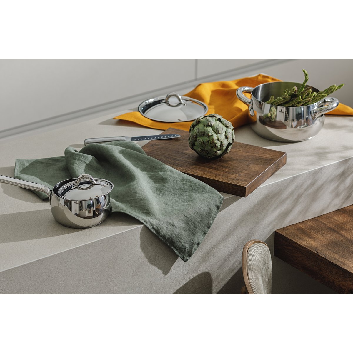 Paño de cocina / Verde musgo nórdico, 100% lino