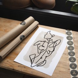 Female Front Study Line Art Watercolour Print