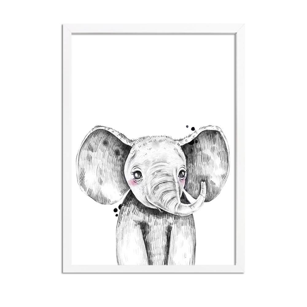 Affiche de la chambre des enfants d'éléphant