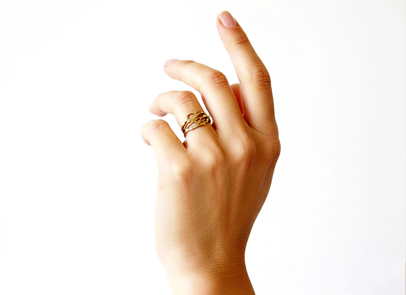 Patinated Bronze Adjustable Ring – Organic Openwork