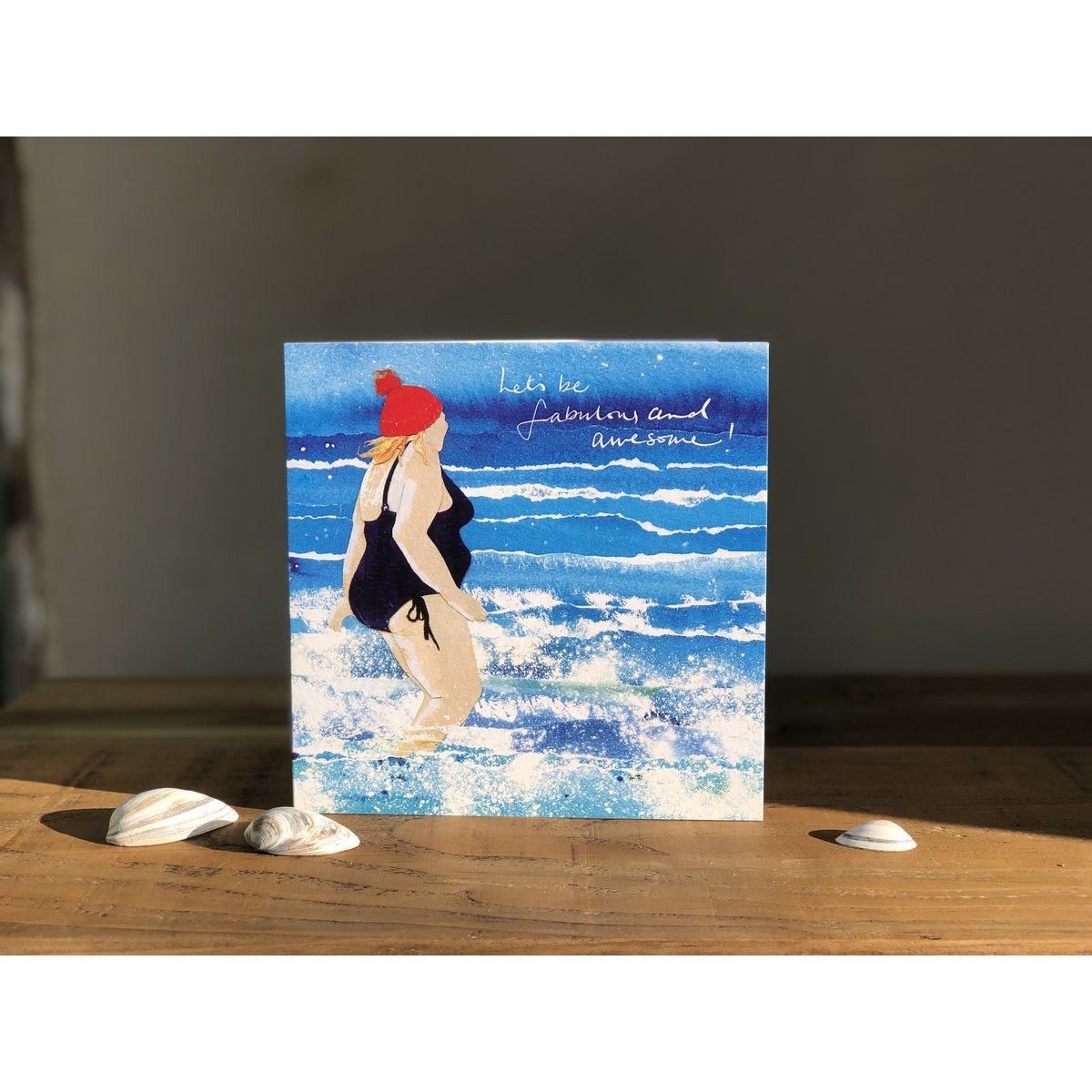 Wild Swimming Card (donna che fa il grande passo)