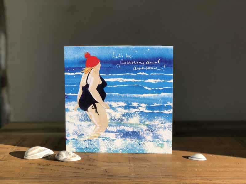 Wild Swimming Card (mujer dándose el paso)