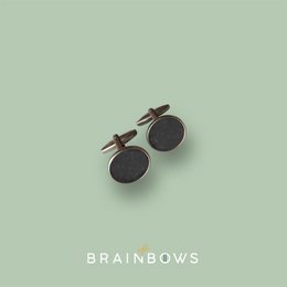 stainless steel CUFFLINKS with cork fabric