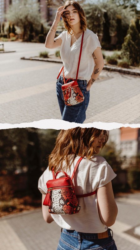 Bolso bandolera / mochila de piel ''JERSEY''