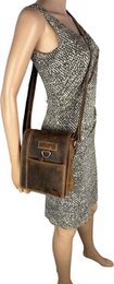 Cognac -colorowana skórzana torba na ramię z Arrigo - wszechstronna torba crossbody