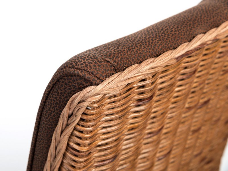 Rattan chairs set 4 pieces of dining room chairs antonio upholstered chairs brown upholstered wild leather look cog