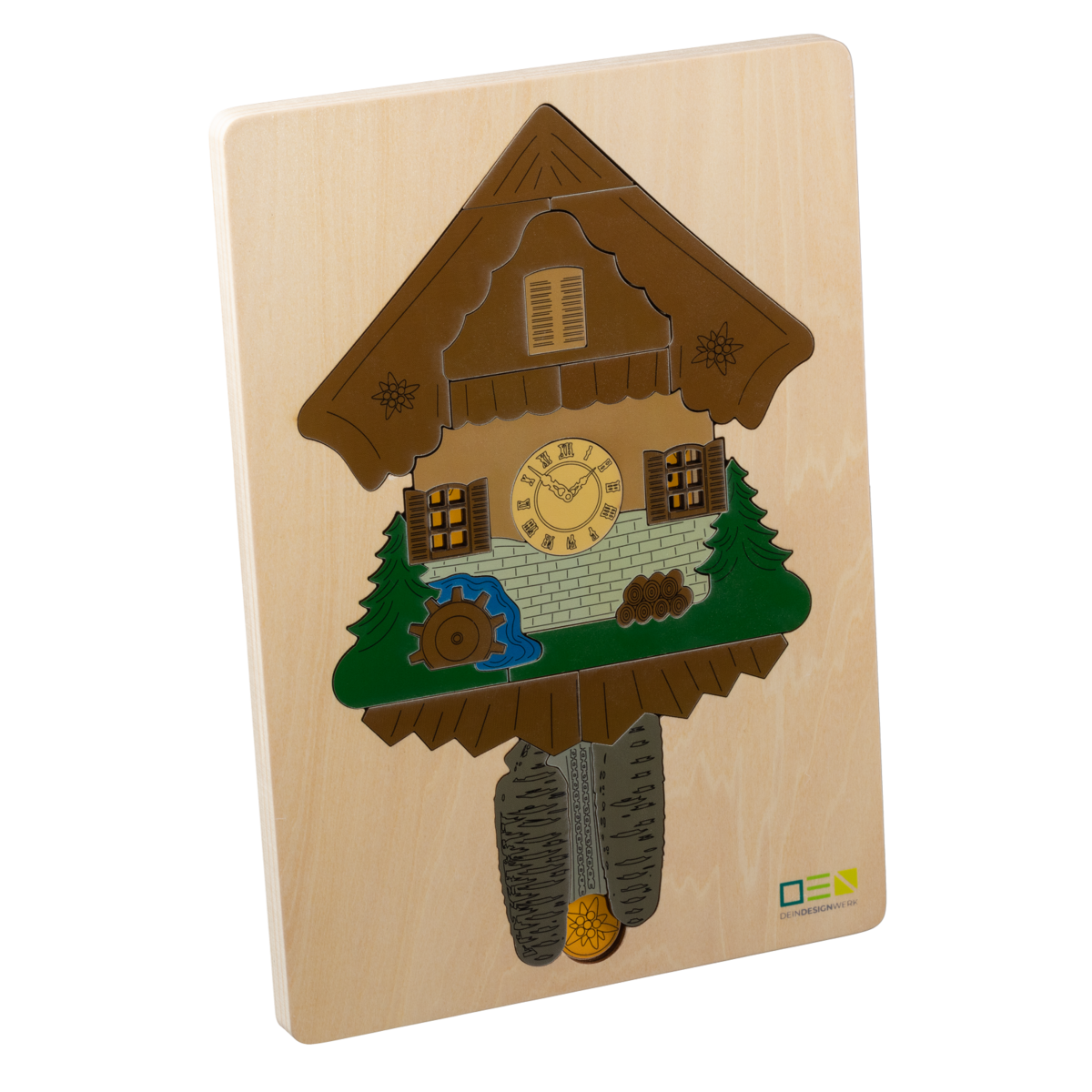 Doorkijkpuzzel: koekoeksklok uit het Zwarte Woud | Meerlaagse houten puzzel voor het hele gezin | Cadeau voor liefhebbers van het Zwarte Woud