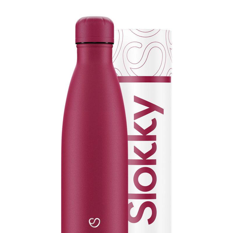 Slokky Matte Pink Bottle & Lid - 500ml