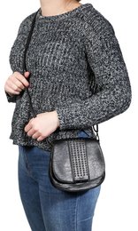 Women's handbag made of imitation leather, black