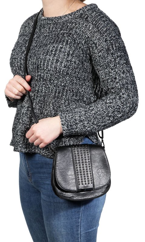 Women's handbag made of imitation leather, black