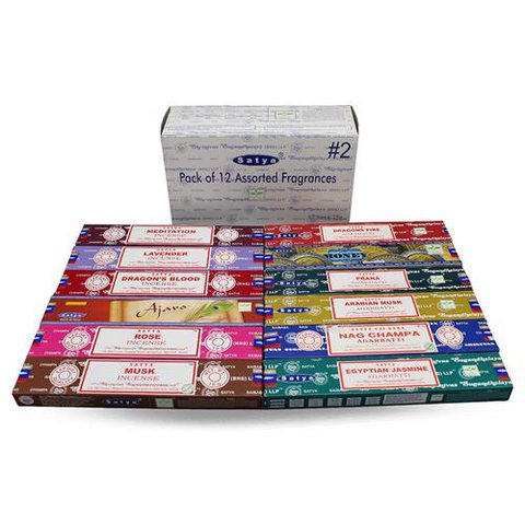 Satya Assorted Pack 2 Incense (12 fragrance) Incense Sticks