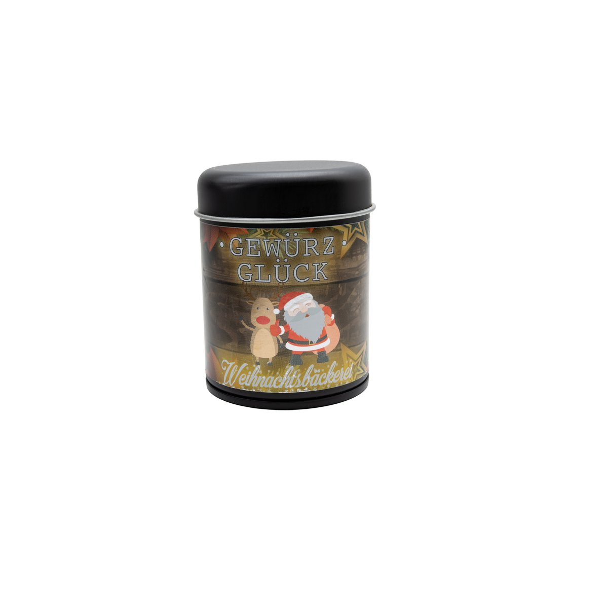 Gewürz-Glück Winter Edition Spice yourself up happy gift box - set of 4 spice jars with wild deer, Christmas bakery, Alibaba & Aladin as well as vegetable greetings spice mixture
