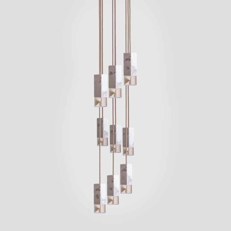 Lamp/One Calacatta Marble 9-Light Chandelier