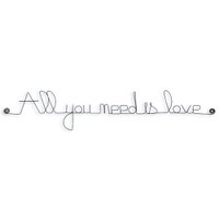 Wire wall writing "All you need is love"