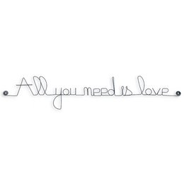 Drahtwandschrift „All you need is love“