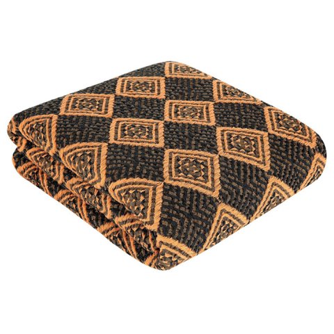 Athena Bedspread - Coffee & Dark Orange