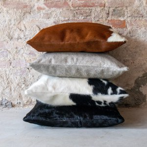 Cowhide cushion - Gray