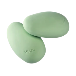Soft oval toning weights, avocado green and raspberry pink, ergonomic hand weights for fitness training.