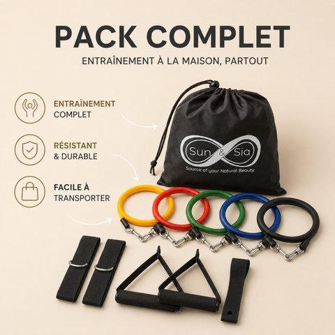 11 Piece Exercise Pack - Exercise and Strength Kit - Home Sport and Fitness - Yoga Accessory