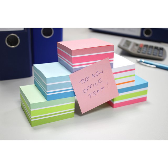 Info notes 75x75mm assorti blok a 400 vel roze, wit, paars