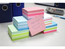 Info notes 75x75mm assorti blok a 400 vel roze, wit, paars
