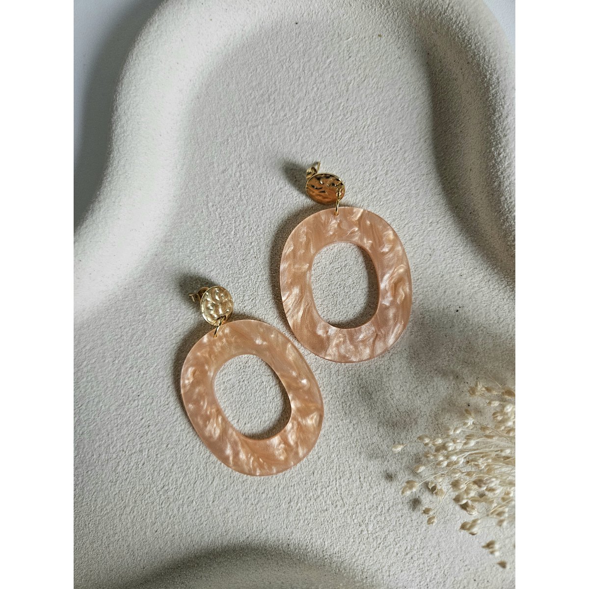 Ohrringe oval pastellorange