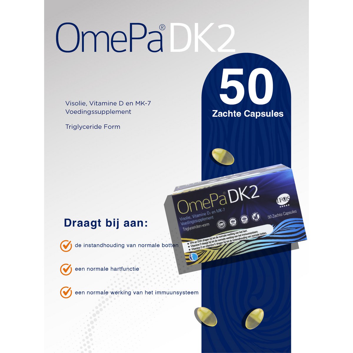 OmePa DK2 | Omega-3 & Vitamin D3 + K2 Supplement
