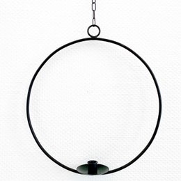 Anello decorativo con vaso/portacandele Ijus rotondo, nero