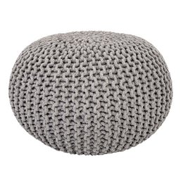 Pouf Ø 55 H 37 H 37 Strickhocker Sitzpouf Bodenkissen nachhaltig