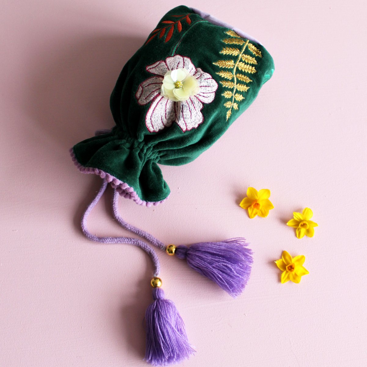 Posy Teal Beutel mit Kordelzug