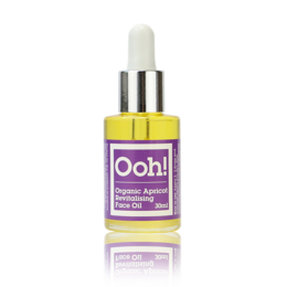 Organic apricot face oil with natural ingredients for nourishing and hydrating skin. Contains 30ml of product.
