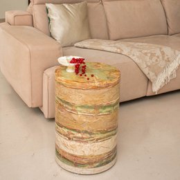 Mesa de centro Mármol beige y ónix verde