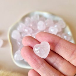Mini Gemstone Heart Backstone - Rose Quartz (1.5 cm) for Crystal Confetti