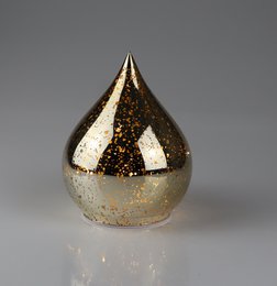  Gold glass LED bulb, 10 inches tall, 14 inches wide, sold in a pack of 6, suitable for Christmas lighting.