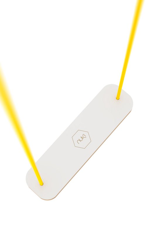Balançoire RECTANGLE Blanc / Corde Jaune