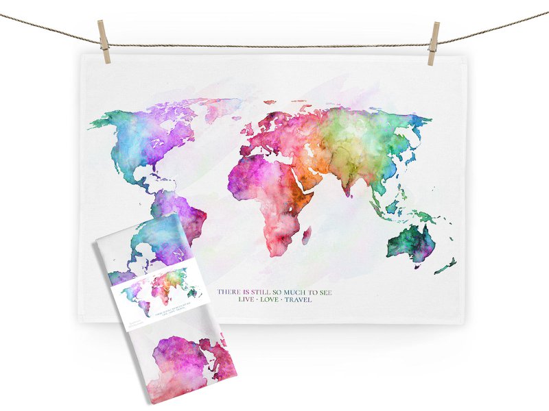 Tea towel World Map