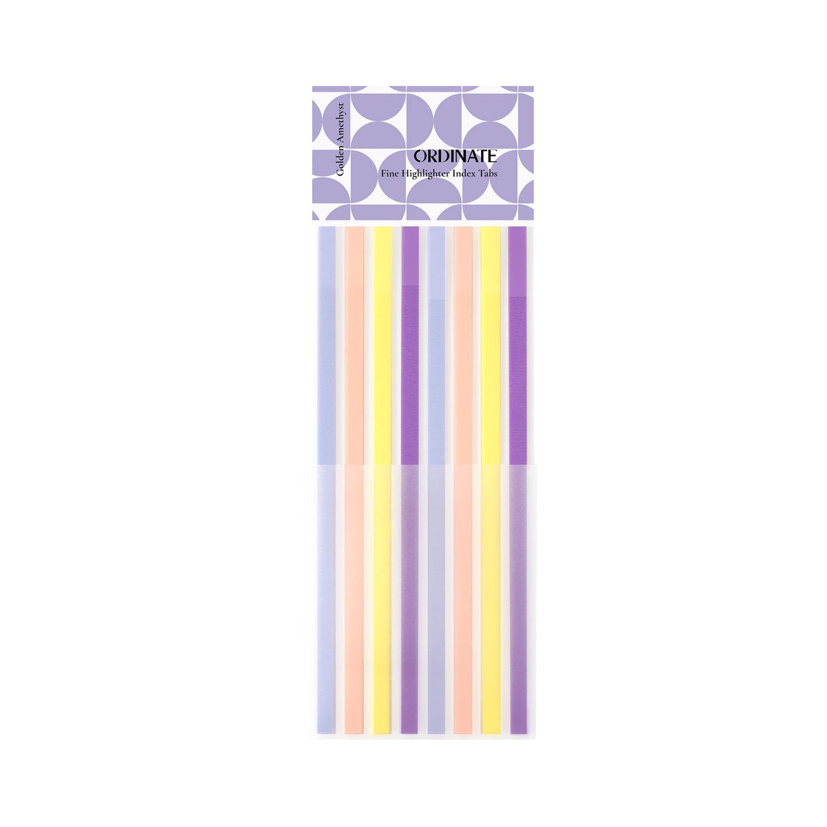 Golden Amethyst | Ordinate long side marker Transparent adhesive notes sticky notes colorful side markings sticky index register for annotating books, highlighter strips to highlight