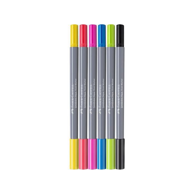 Markery akwarelowe Duo FC Goldfaber etui 6 szt. numery kolorów: 107, 122, 128, 449,