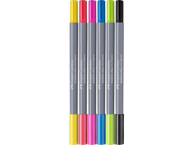 Markery akwarelowe Duo FC Goldfaber etui 6 szt. numery kolorów: 107, 122, 128, 449,
