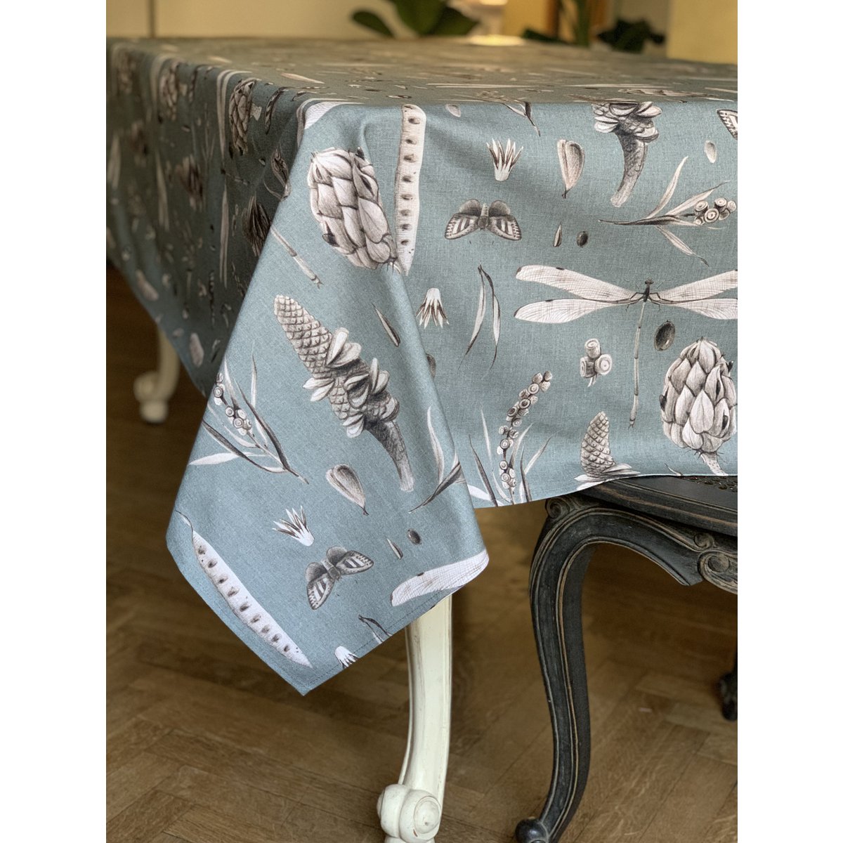 Mantel Rectangular, 100% Algodón, Estampado | Semillas Aguamarina