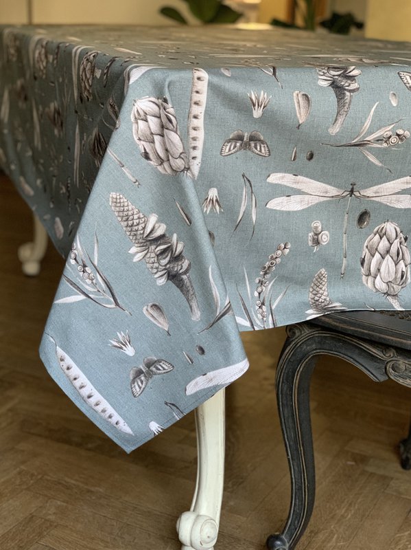 Mantel Rectangular, 100% Algodón, Estampado | Semillas Aguamarina