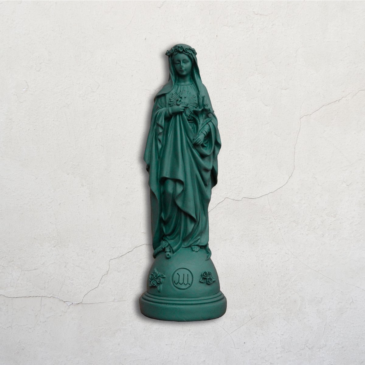 Statuette Mary med blomster